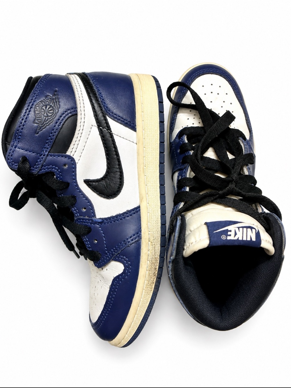 Nike Kids High-Top Sneakers in Navy, White & Black